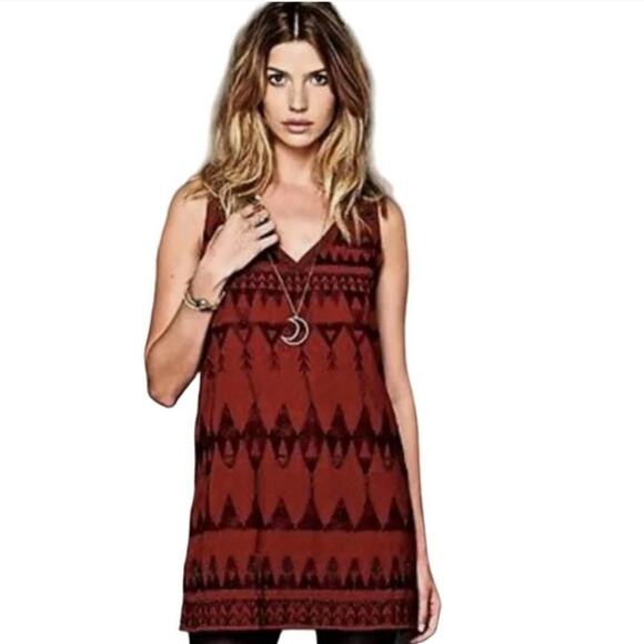 Free People Frances Bean XS Beaded Rust Dress - Picture 9 of 9